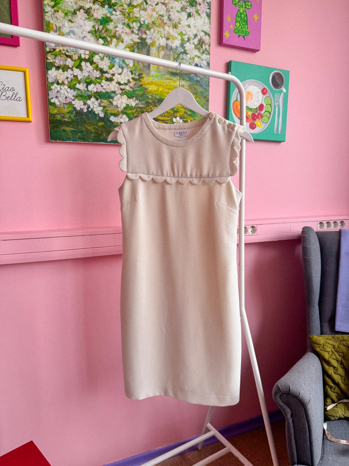 claudie-pierlot-kremine-suknele-01 CLAUDIE PIERLOT kreminė suknelė - Image 1